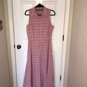 Pink checkered maxi dress